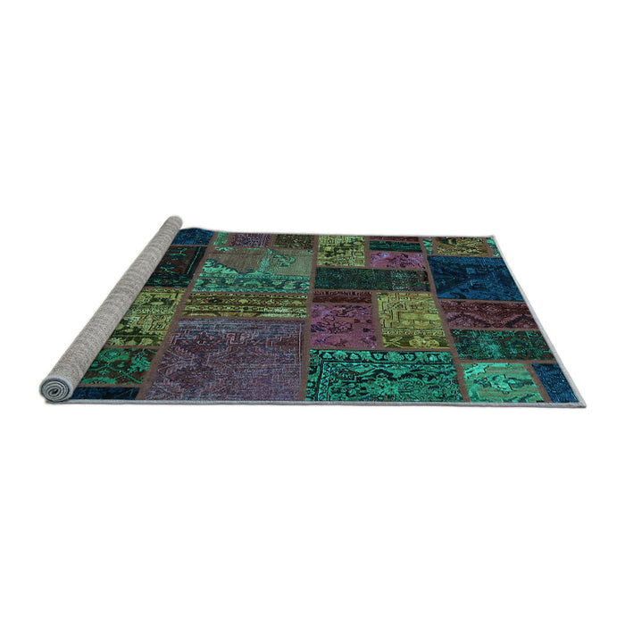 Sideview of Machine Washable Oriental Light Blue Modern Rug, wshabs5676lblu