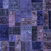 Square Oriental Blue Modern Rug, abs5676blu