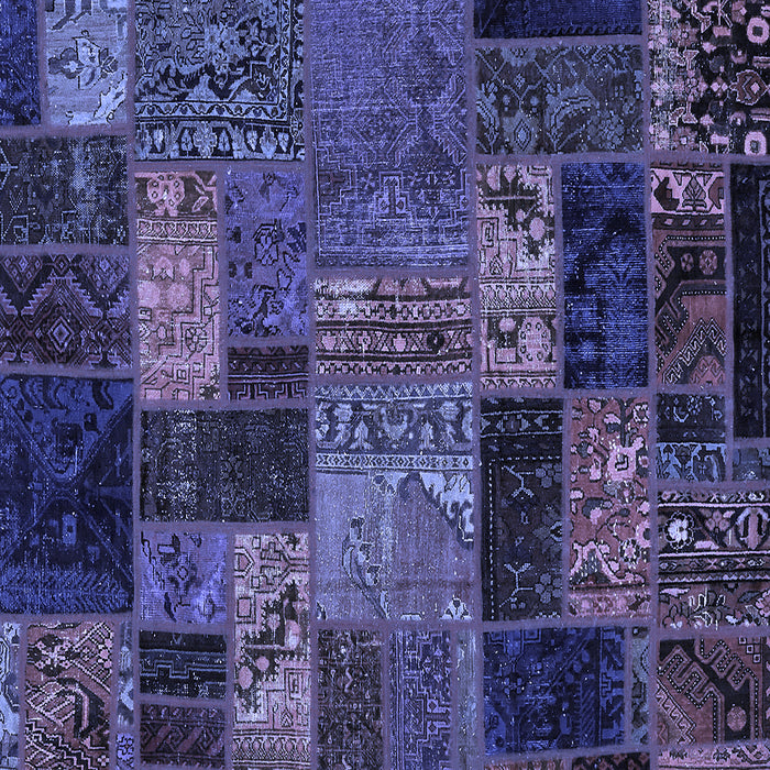 Square Machine Washable Oriental Blue Modern Rug, wshabs5676blu