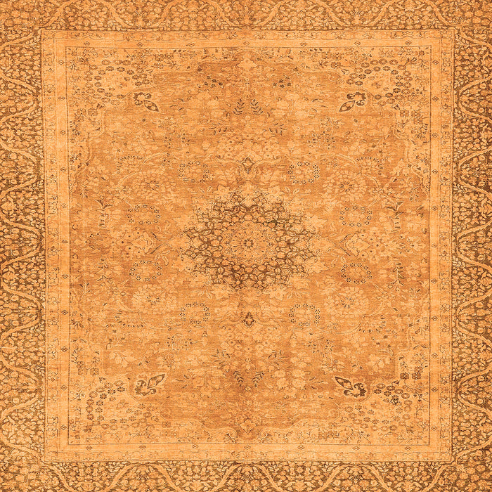 Square Machine Washable Oriental Orange Modern Area Rugs, wshabs5677org