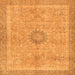 Square Machine Washable Oriental Orange Modern Area Rugs, wshabs5677org