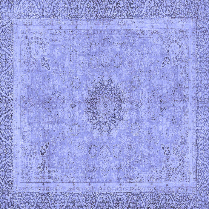 Square Machine Washable Oriental Blue Modern Rug, wshabs5677blu