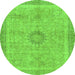 Round Oriental Green Modern Rug, abs5677grn