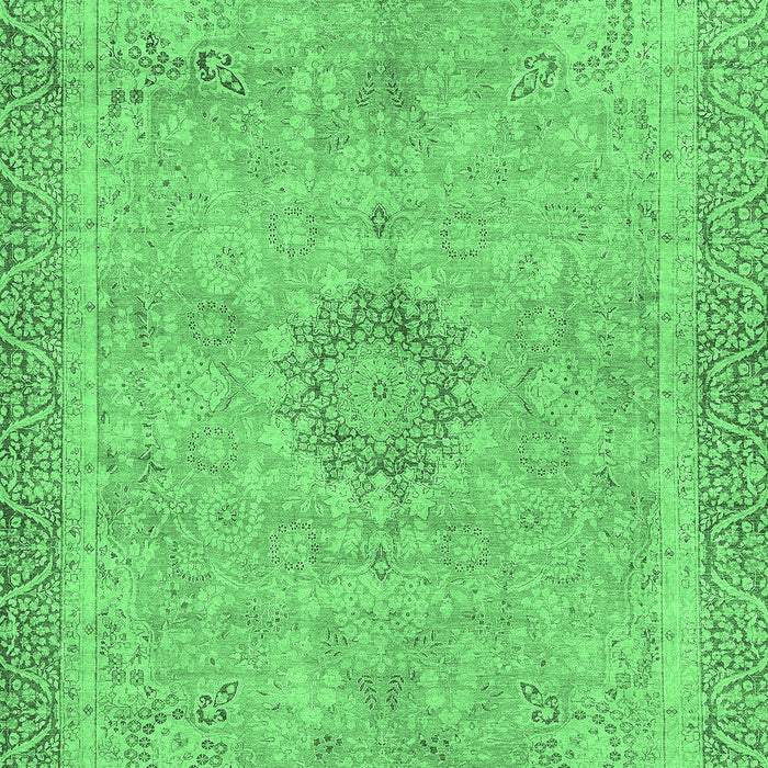 Machine Washable Oriental Emerald Green Modern Area Rugs, wshabs5677emgrn