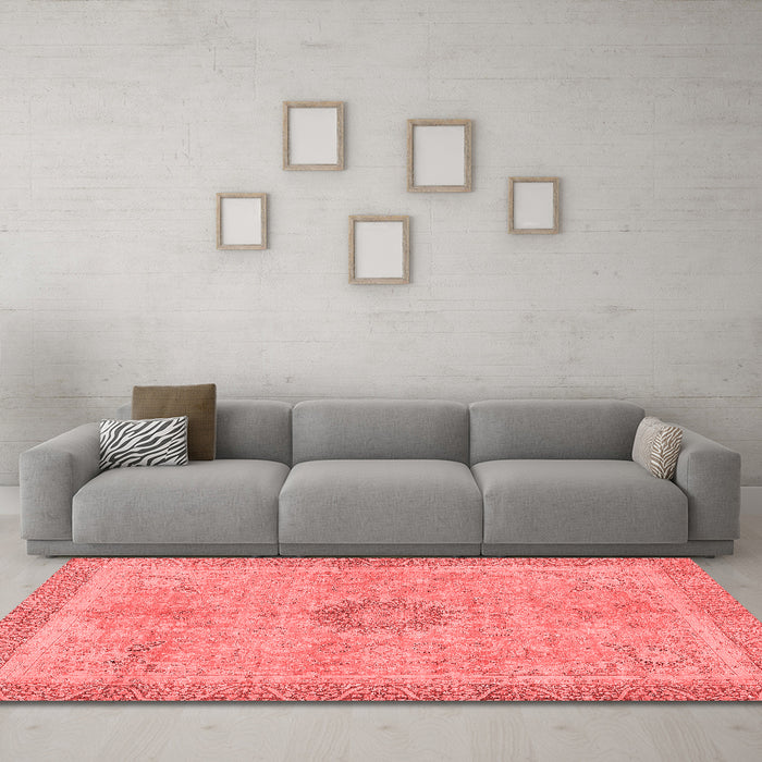 Modern Red Washable Rugs