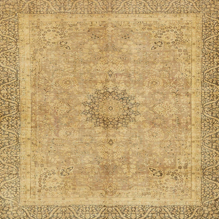 Square Abstract Cinnamon Brown Oriental Rug, abs5677