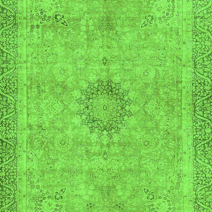 Machine Washable Oriental Green Modern Area Rugs, wshabs5677grn