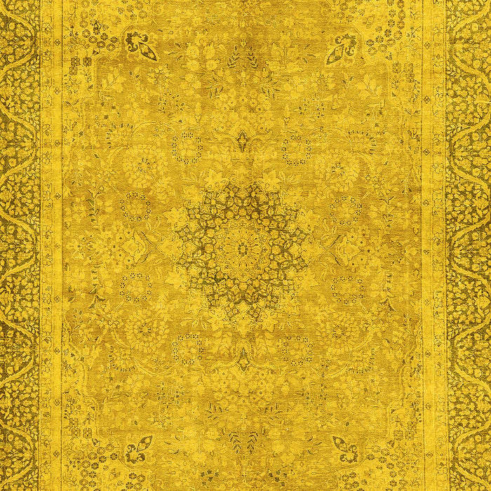 Machine Washable Oriental Yellow Modern Rug, wshabs5677yw
