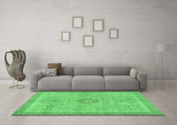 Machine Washable Oriental Emerald Green Modern Rug, wshabs5677emgrn