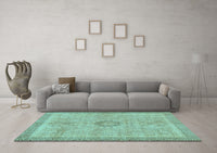 Machine Washable Oriental Light Blue Modern Rug, wshabs5677lblu