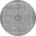 Round Oriental Gray Modern Rug, abs5677gry