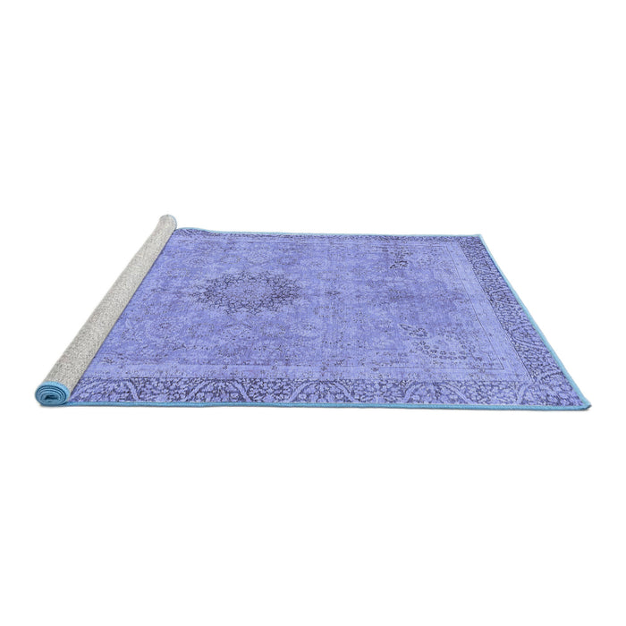 Sideview of Machine Washable Oriental Blue Modern Rug, wshabs5677blu