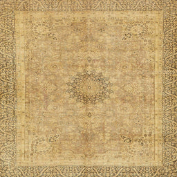 Square Machine Washable Abstract Cinnamon Brown Rug, wshabs5677