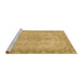 Sideview of Machine Washable Abstract Cinnamon Brown Rug, wshabs5678