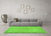 Machine Washable Oriental Green Modern Area Rugs in a Living Room,, wshabs5678grn