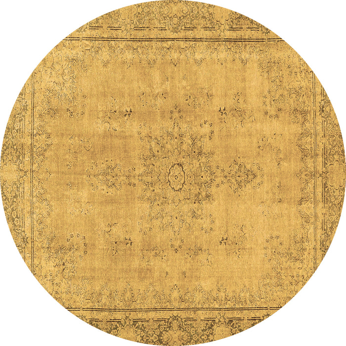Round Machine Washable Oriental Brown Modern Rug, wshabs5678brn