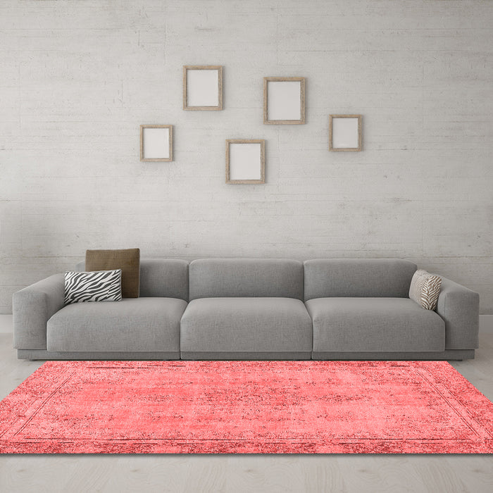Modern Red Washable Rugs