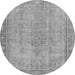 Round Oriental Gray Modern Rug, abs5678gry