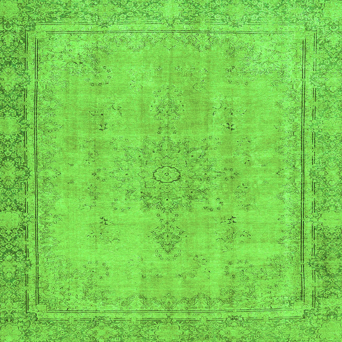 Square Machine Washable Oriental Green Modern Area Rugs, wshabs5678grn