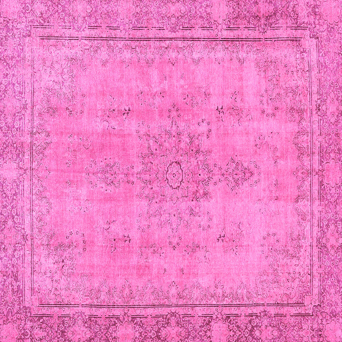 Square Machine Washable Oriental Pink Modern Rug, wshabs5678pnk