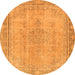 Round Oriental Orange Modern Rug, abs5678org