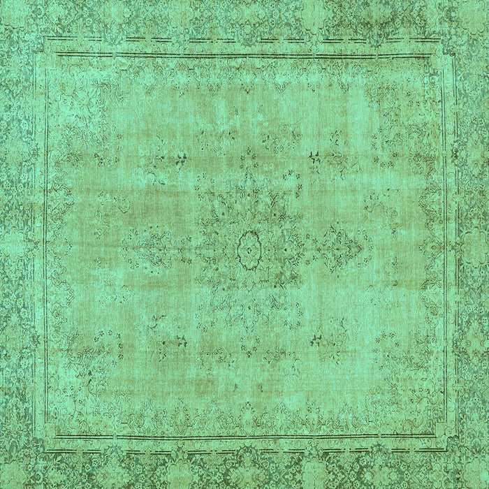 Square Machine Washable Oriental Turquoise Modern Area Rugs, wshabs5678turq