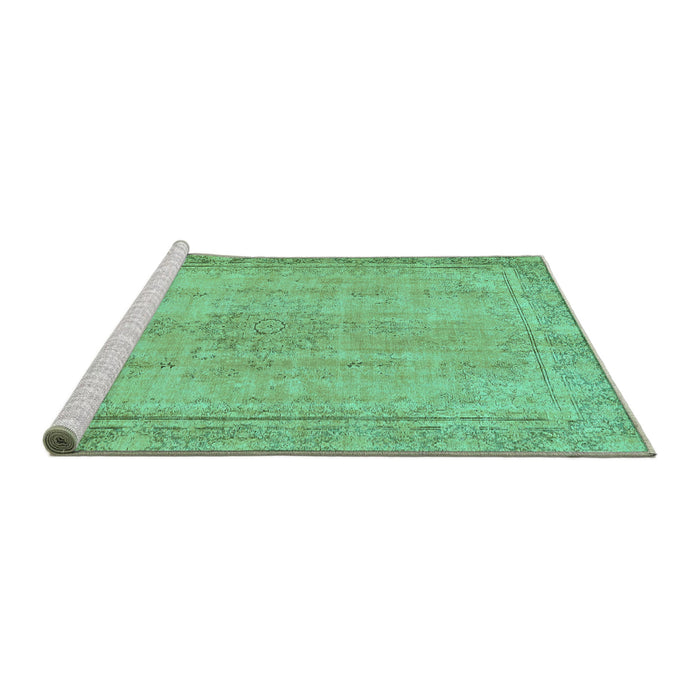 Sideview of Machine Washable Oriental Turquoise Modern Area Rugs, wshabs5678turq