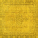 Square Oriental Yellow Modern Rug, abs5678yw