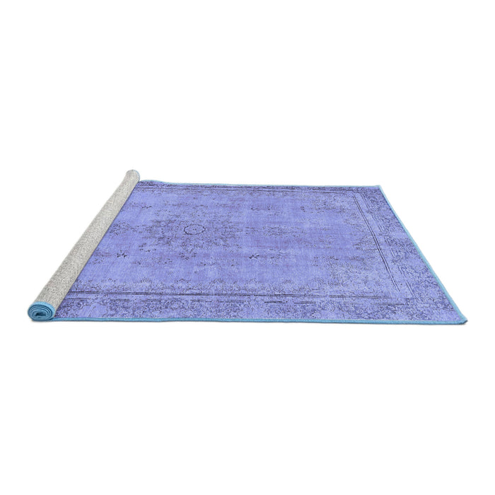 Sideview of Machine Washable Oriental Blue Modern Rug, wshabs5678blu