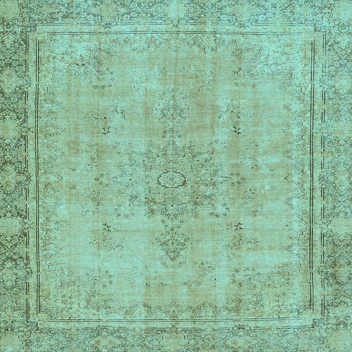 Square Machine Washable Oriental Light Blue Modern Rug, wshabs5678lblu