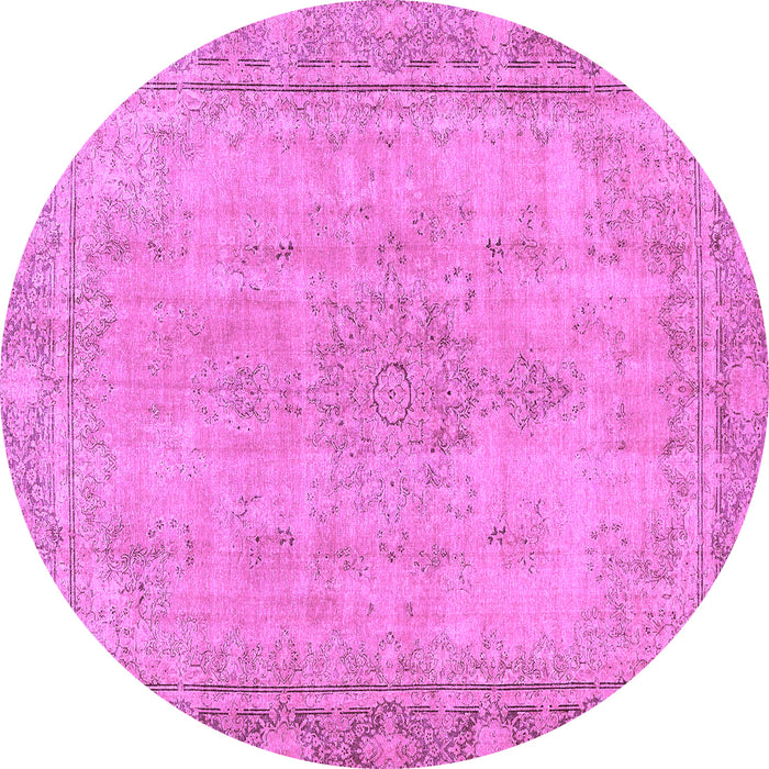 Round Machine Washable Oriental Purple Modern Area Rugs, wshabs5678pur