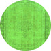 Round Oriental Green Modern Rug, abs5678grn