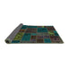 Sideview of Patchwork Turquoise Transitional Rug, abs567turq