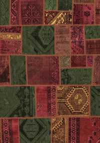 Patchwork Brown Transitional Rug, abs567brn