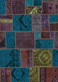 Patchwork Light Blue Transitional Rug, abs567lblu