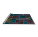 Sideview of Machine Washable Patchwork Light Blue Transitional Rug, wshabs567lblu