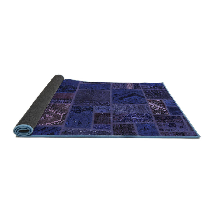 Sideview of Patchwork Blue Transitional Rug, abs567blu