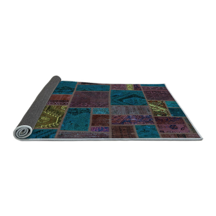 Sideview of Patchwork Light Blue Transitional Rug, abs567lblu