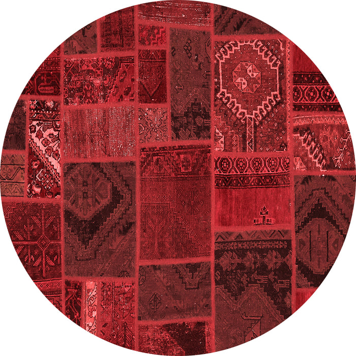 Machine Washable Patchwork Red Transitional Rug, wshabs567red