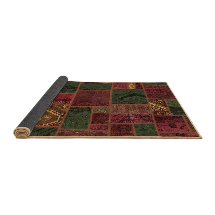 Sideview of Patchwork Brown Transitional Rug, abs567brn