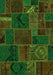 Patchwork Green Transitional Rug, abs567grn