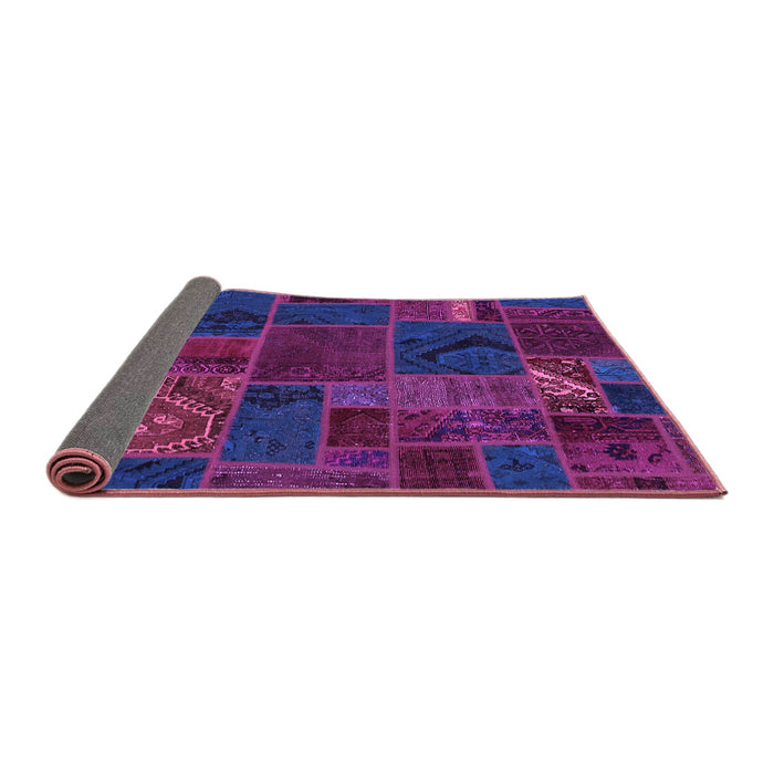 Sideview of Patchwork Purple Transitional Rug, abs567pur