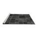 Sideview of Machine Washable Patchwork Gray Transitional Rug, wshabs567gry