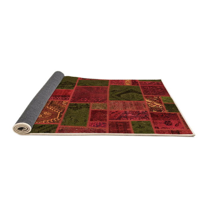 Sideview of Patchwork Orange Transitional Rug, abs567org