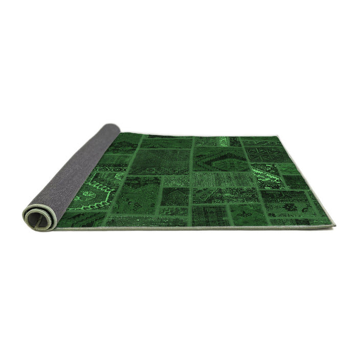 Sideview of Patchwork Emerald Green Transitional Rug, abs567emgrn