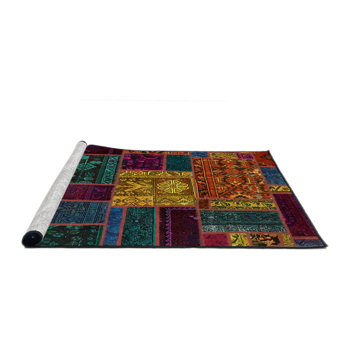 Sideview of Machine Washable Abstract Coffee Brown Rug, wshabs568