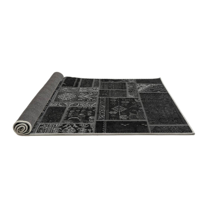 Sideview of Patchwork Gray Transitional Rug, abs568gry