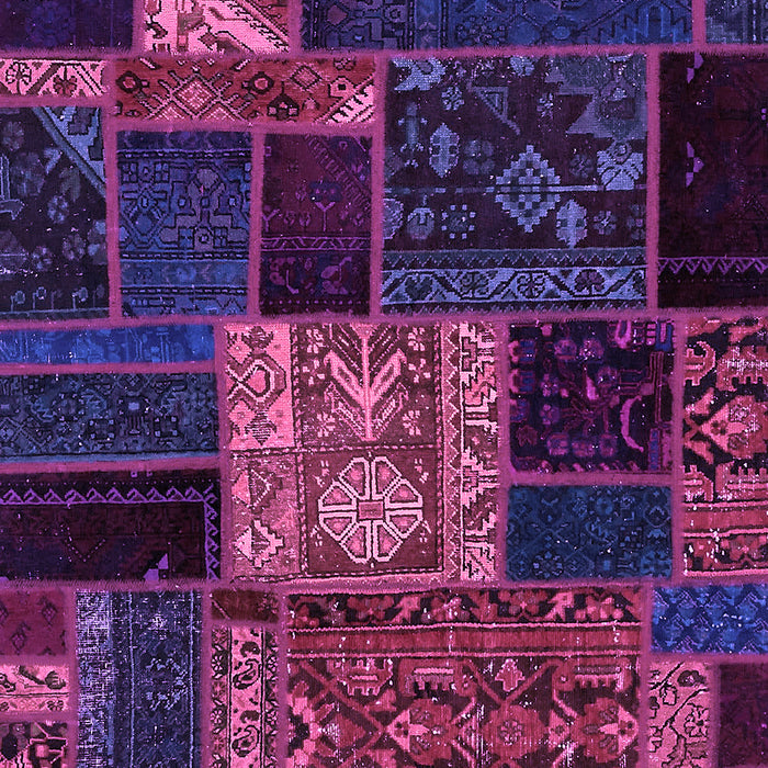 Machine Washable Patchwork Purple Transitional Area Rugs, wshabs568pur