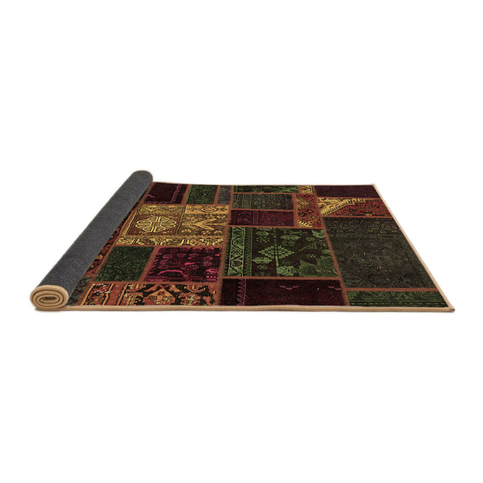 Sideview of Patchwork Brown Transitional Rug, abs568brn
