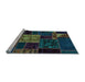 Sideview of Machine Washable Patchwork Light Blue Transitional Rug, wshabs568lblu